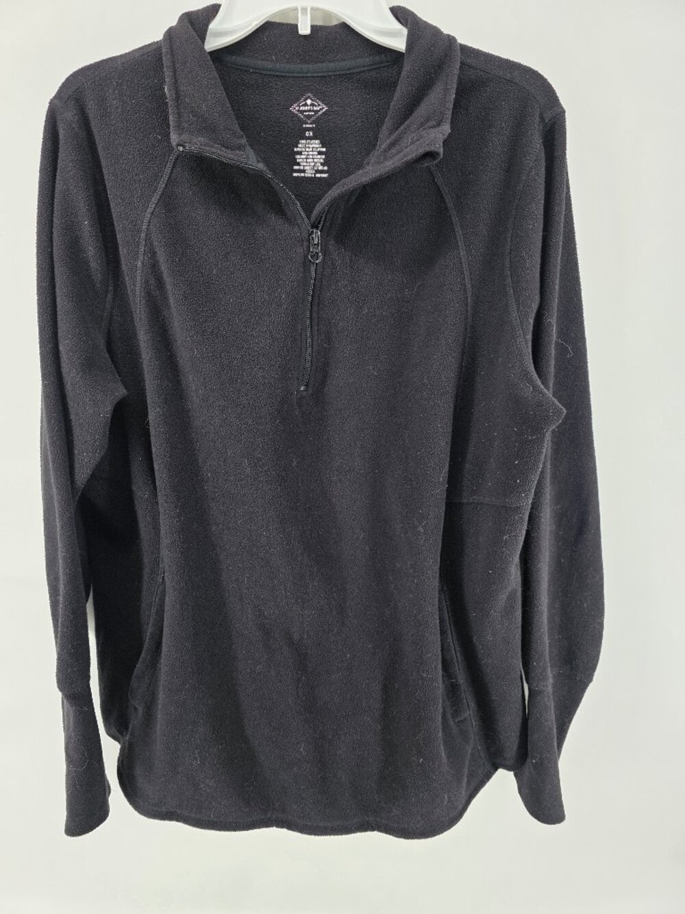 St.‎ John's Bay Active Black Fleece Quarter Zip – Size 0X Plus